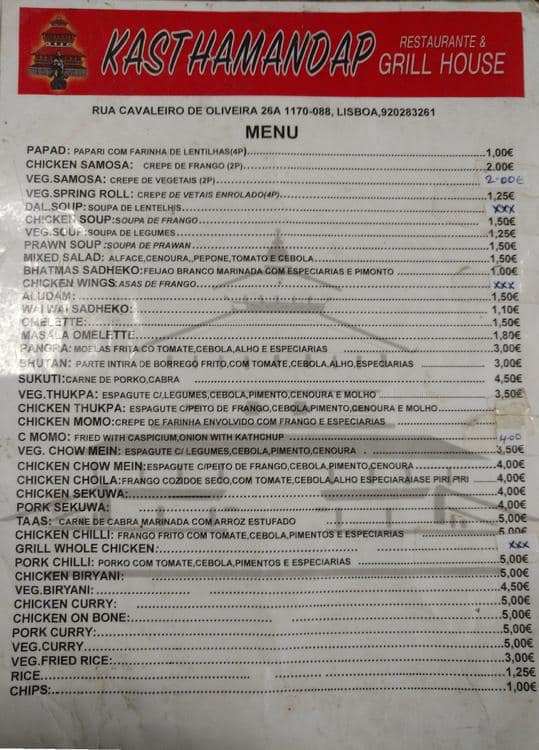 Kasthamandap Restaurante & Grill House Arroios Zomato Portugal